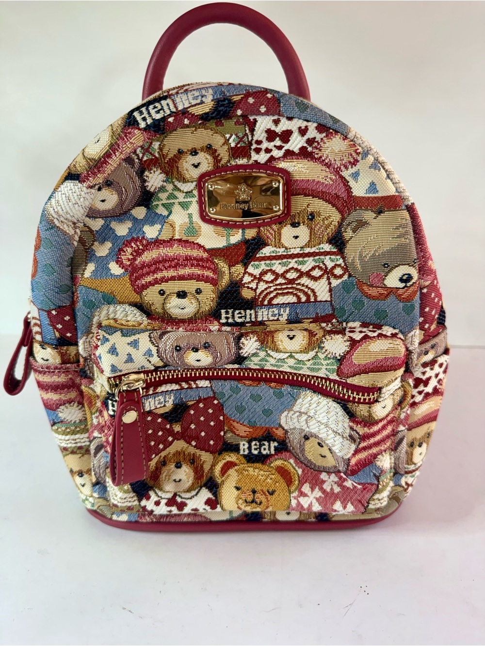 Henney Bear Tapestry Mini Backpack